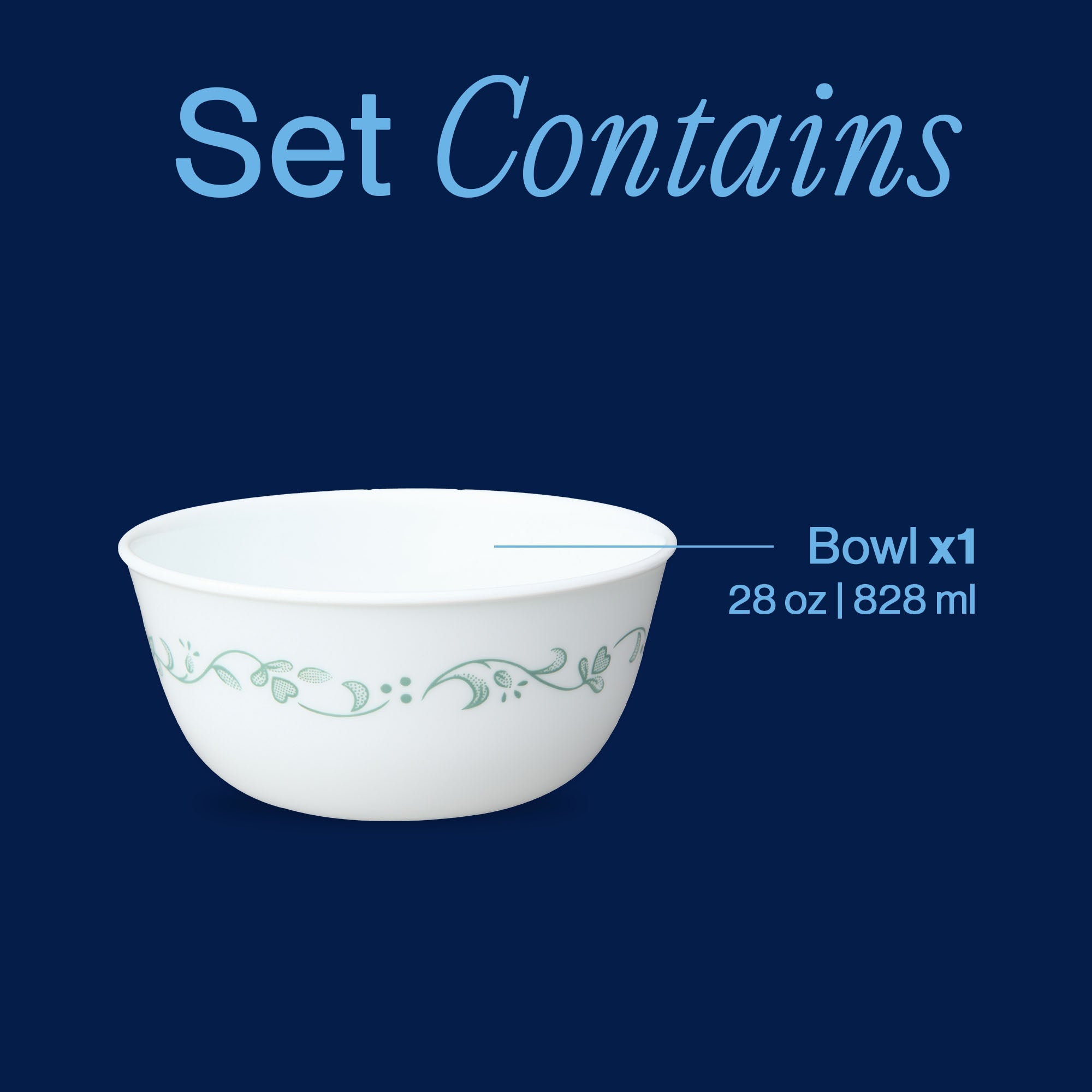 Grand bol à soupe floral de 828 ml