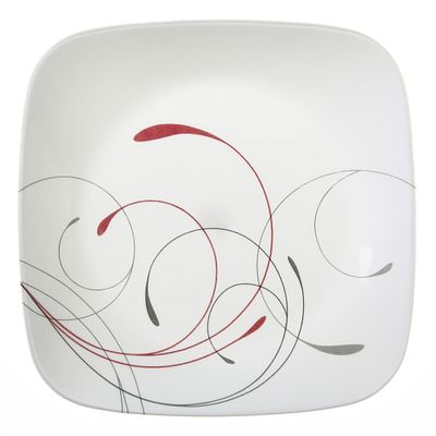 Assiette à apéritif carrée rouge et grise de 16,5 cm