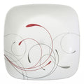 Assiette à apéritif carrée rouge et grise de 16,5 cm
