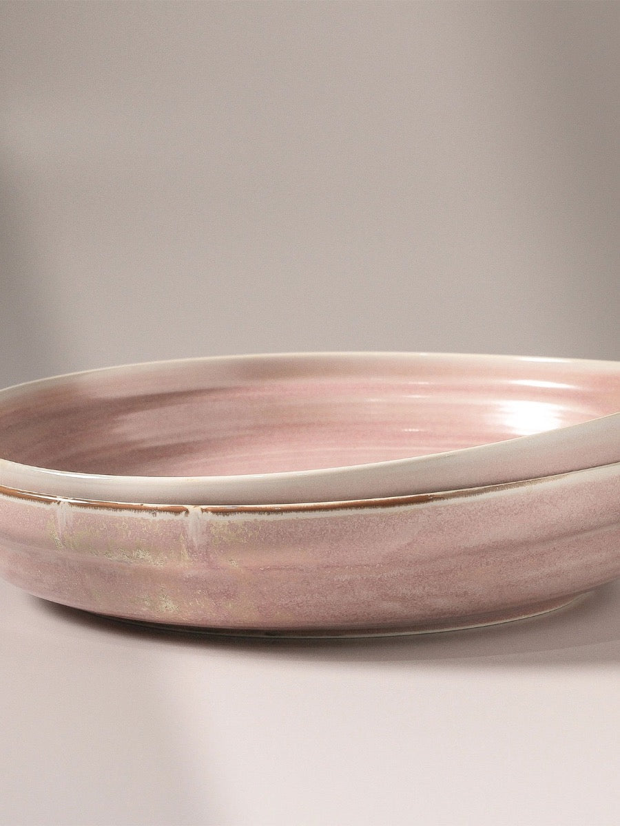 Grand saladier en argile rose - XL