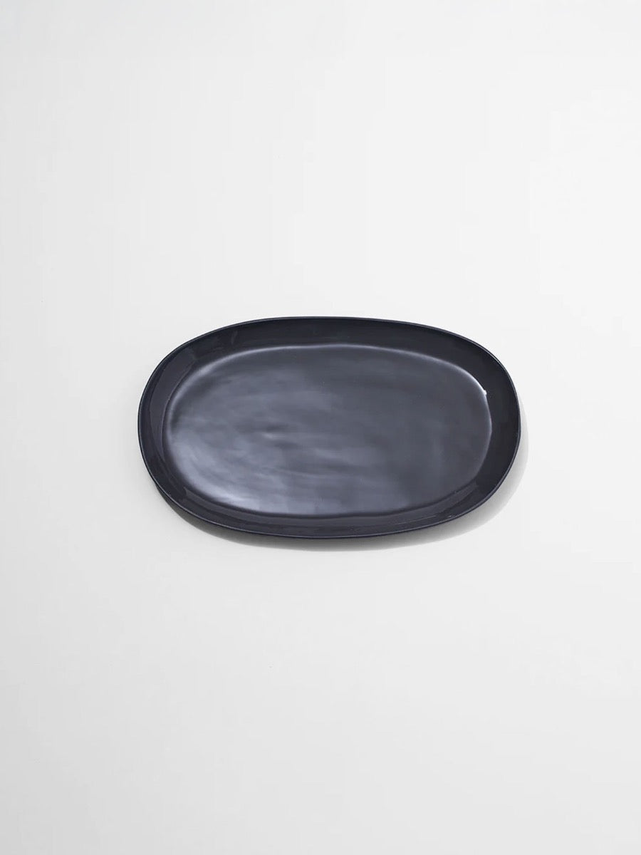 Grand plat ovale Cloud en Charbon - Moyen